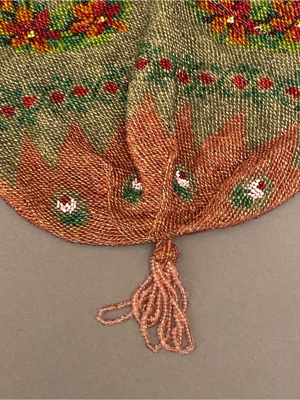 Antique Micro Beaded Floral Purse Victorian Design with Ornate Detail As-Is - Picture 9 of 15